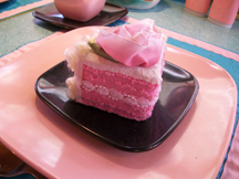 Hand knitted slice of cake