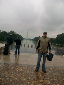 Jeremy in front of the reflecting poll