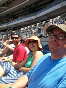 Thom, Mariko and Jeremy at the game