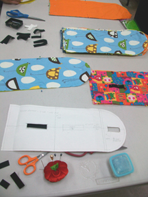 Our pattern, some fabric choices and velcro pieces