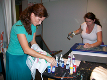 Taping off the edges with clear packing tape