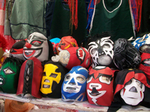 Stacks of wrestling masks for sale
