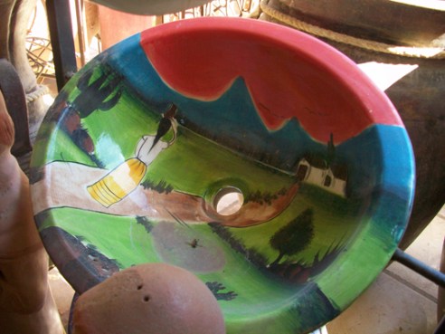 Scenic sink with a dead bee on the bottom