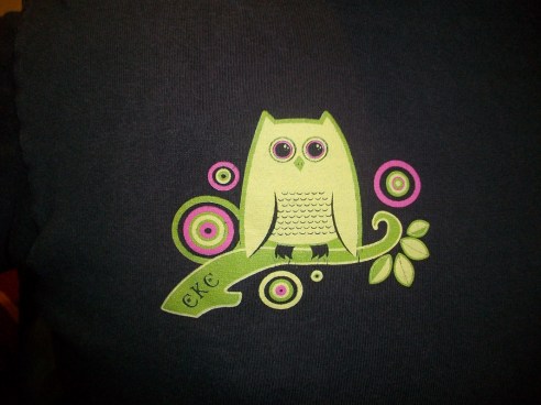 Owl screen printed on canvas bags - ideally filled with take-a-way party favors
