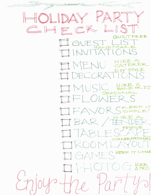 Lab5Holiday Party Check List